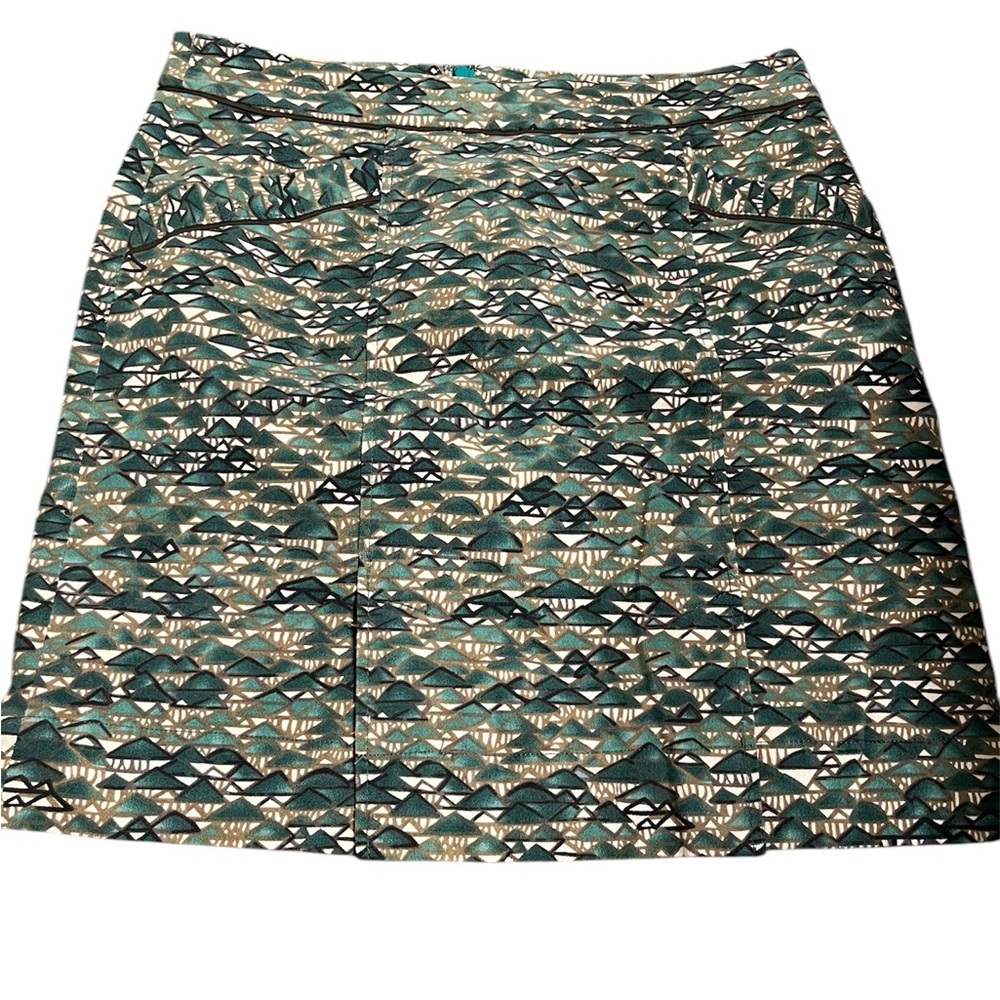 Anthropologie Edme & Esyllte Patterned Green Skirt - size 12p